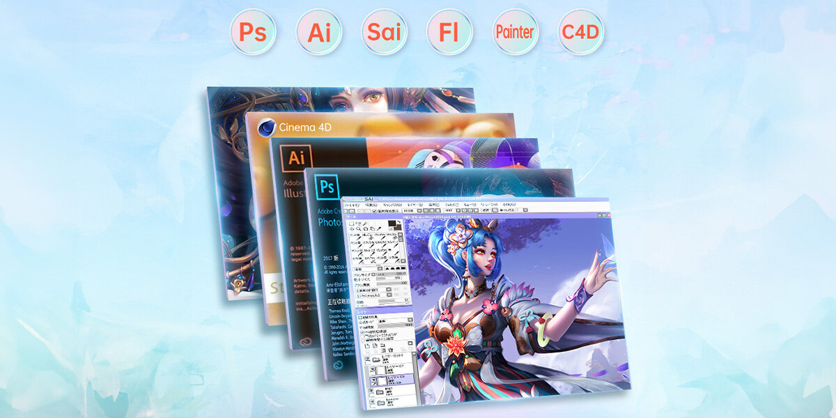 Tablet graficzny BOSTO BT-16HD 2024 kompatybilność z większością popularnych programów graficznych Photoshop Adobe Illustrator Corel Painter