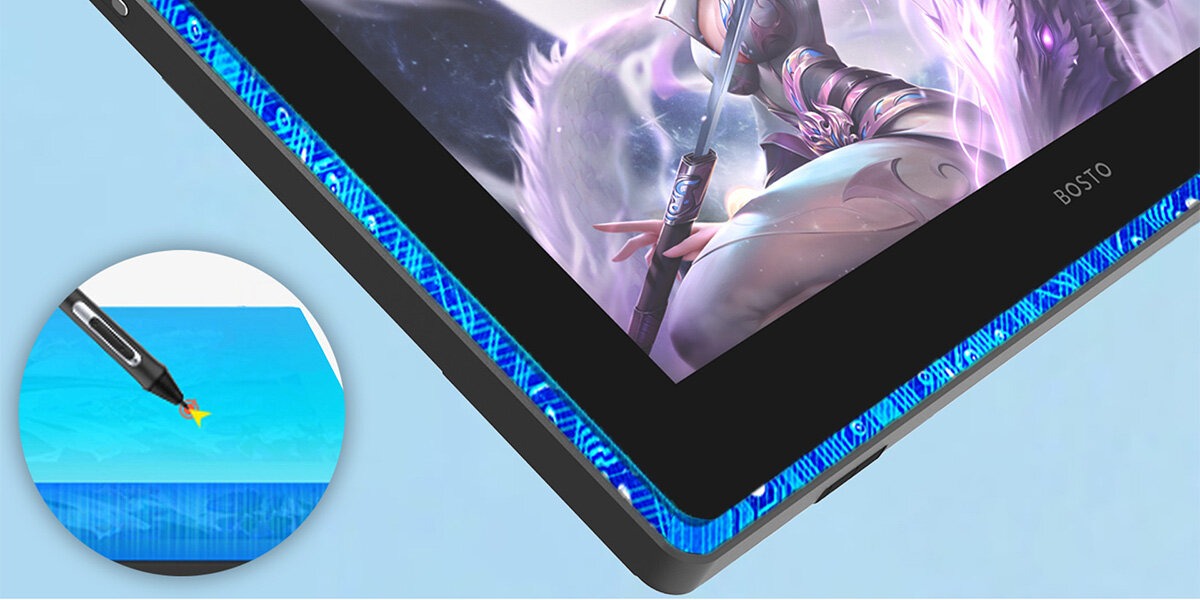 Tablet graficzny BOSTO BST-X5 (16/512GB) rysik BOSTO W09 8192 poziomy nacisku reakcja na nachylenie do 60° bezbateryjny
