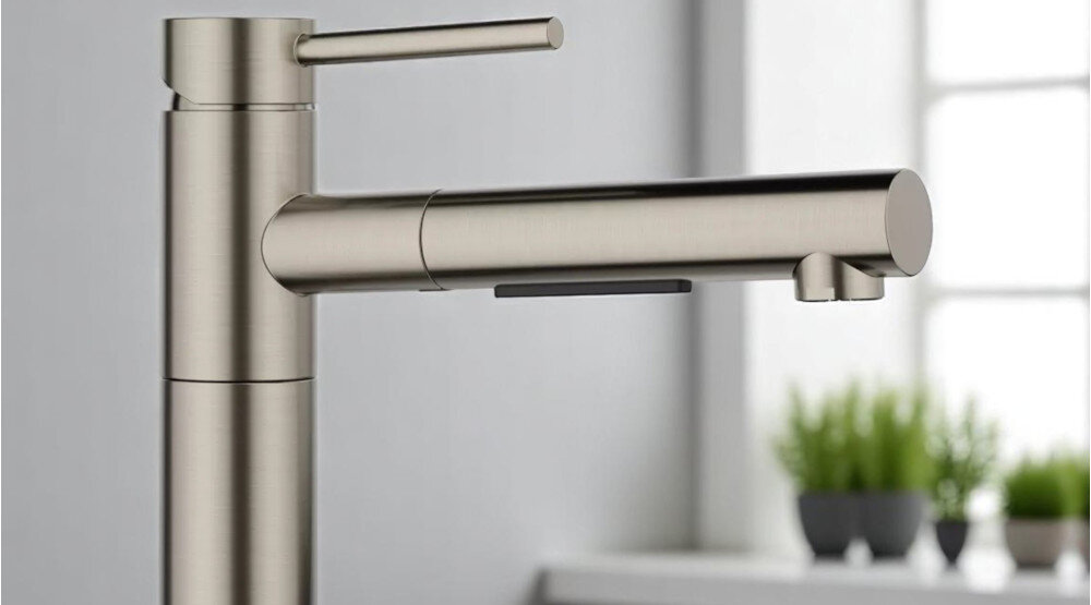 Bateria BLANCO Alta-S II 527710 Satynowa platyna obrotowa wylewka 140° swoboda ruchu pełen zakres obrotu kierowanie strumienia wody Większy promień działania większy komfort pracy