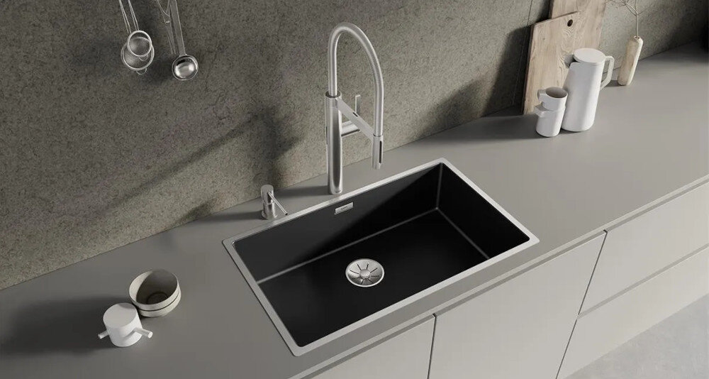 BATERIA KUCHENNA BLANCO Culina-S II 527463 STALOWY lifestyle kuchnia zlewozmywak bateria kolor stalowy obracana wyciągana wylewka 2 rodzaje strumienia