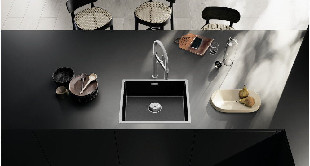 Bateria BLANCO Culina-S II Mini Sensor 527466 Stalowy lifestyle wizualizacja kuchnia zlewozmywak dekoracje blat