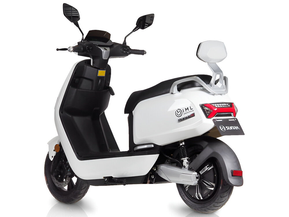 Skuter elektryczny IML Sunra Robo-S Biały Bluetooth aplikacja SUNRA wygoda kontrola zdalne sterowanie blokada skutera wlaczenie zaplonu otworzenie schowka pod siedzeniem