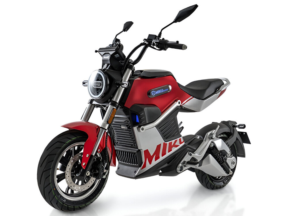 Motocykl elektryczny IML Miku Super Sunra Czerwony srodek codziennego transportu wygoda transport