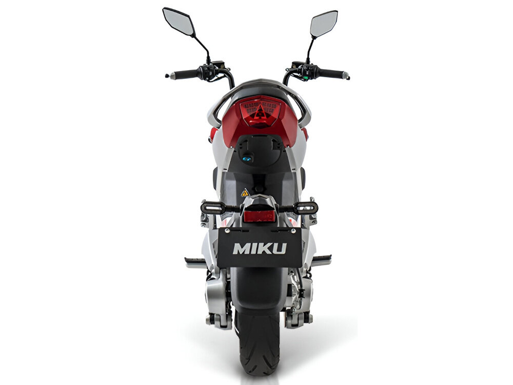 Motocykl elektryczny IML Miku Super Sunra Czerwony szerokie opony 120/70-12 trzy biegi wolny sredni szybki kontrola dynamiki pojazdu bieg wsteczny