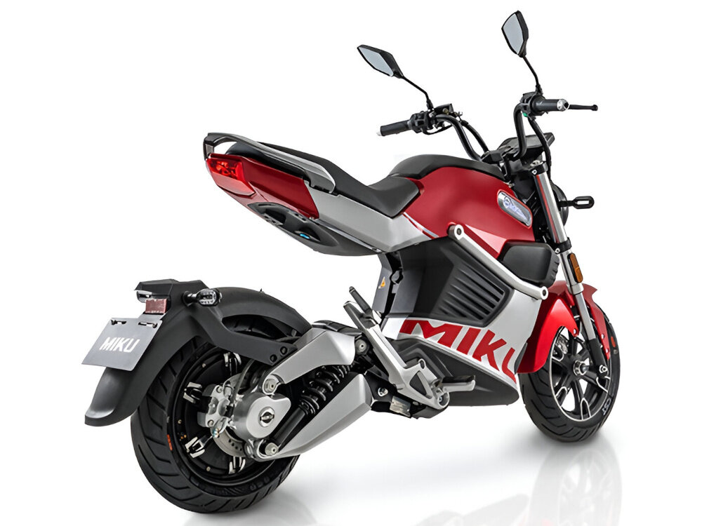 Motocykl elektryczny IML Miku Super Sunra Czerwony aplikacja SUNRA wygoda kontrola zdalne sterowanie blokada skutera wlaczenie zaplonu otworzenie schowka pod siedzeniem