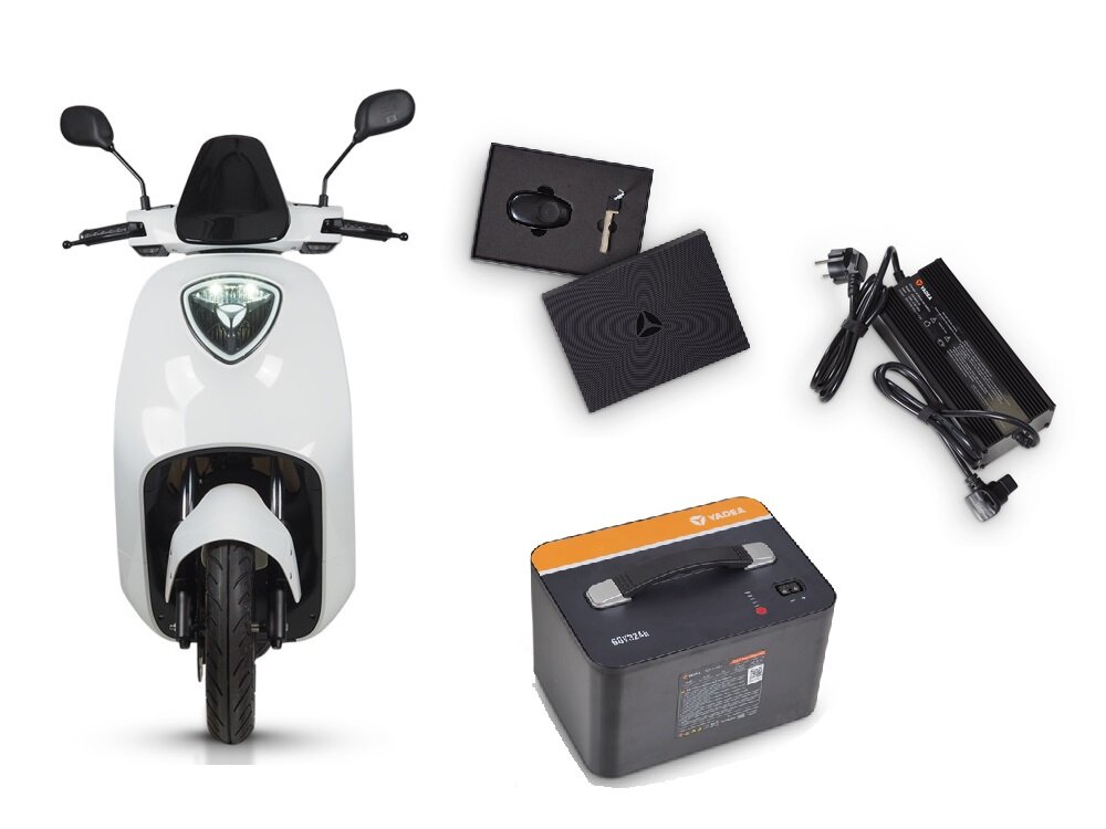 Skuter elektryczny IML Yadea C1S Biały zestaw ladowarka bateria pilot dokumentacja