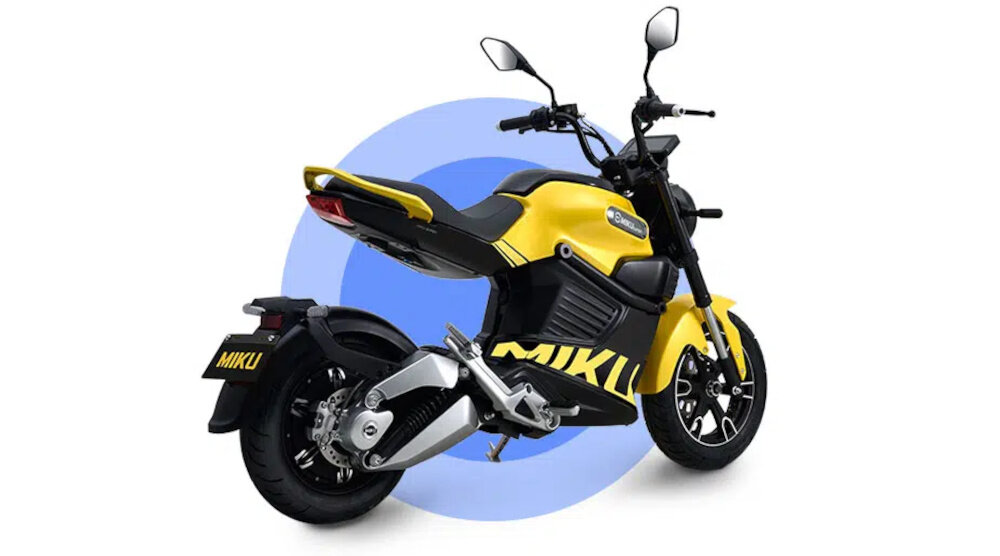 Motocykl elektryczny IML Miku Super Sunra Żółty srodek codziennego transportu wygoda transport