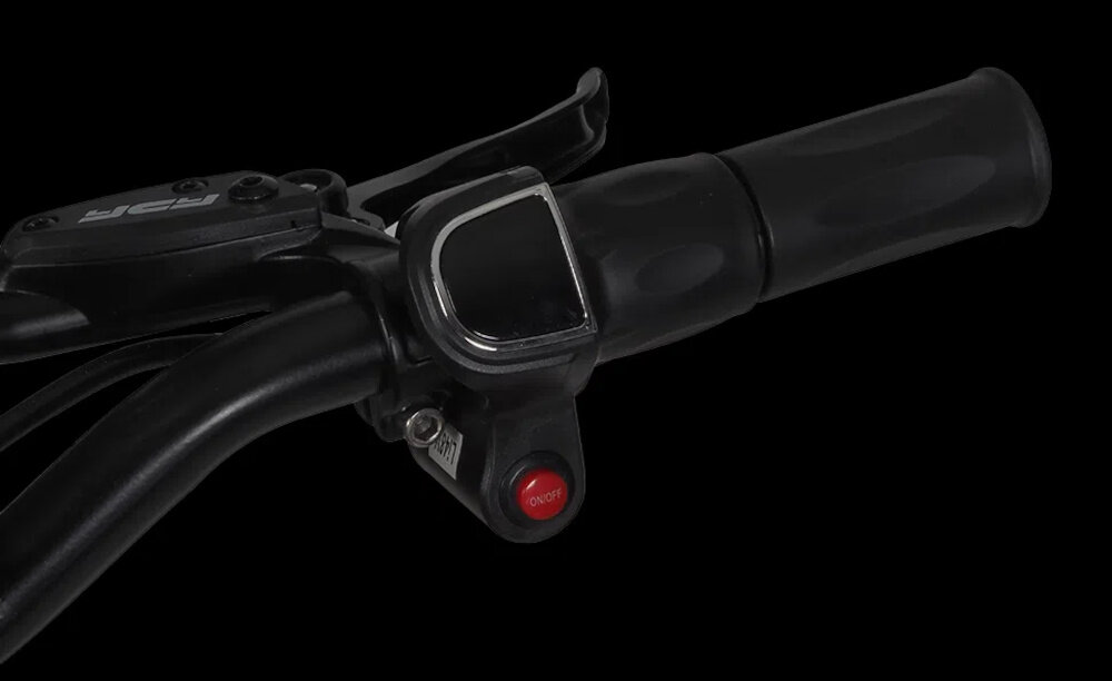 Cross elektryczny IML HP 3E 12-10 Czarno-niebiesko-biały przycisk aktywujacy szybki latwy start jedno nacisniecie dla poczatkujacych uzytkownikow intuicyjna obsluga komfort