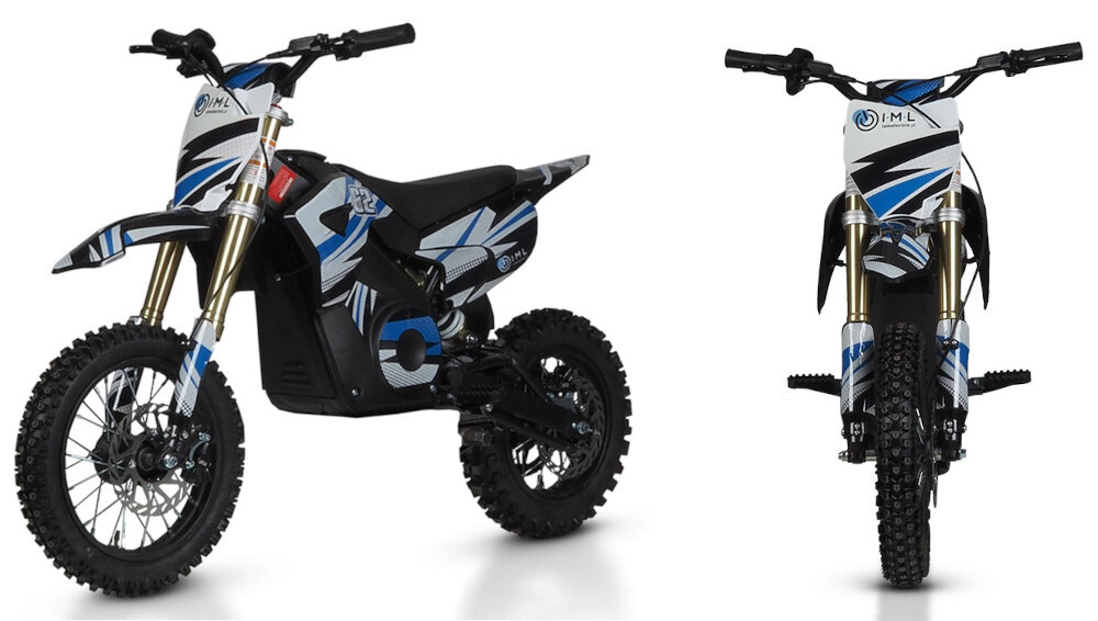 Cross elektryczny IML HP 3E 12-10 Czarno-niebiesko-biały brak homologacji korzystanie na terenie prywatnym pod opika osoby doroslej