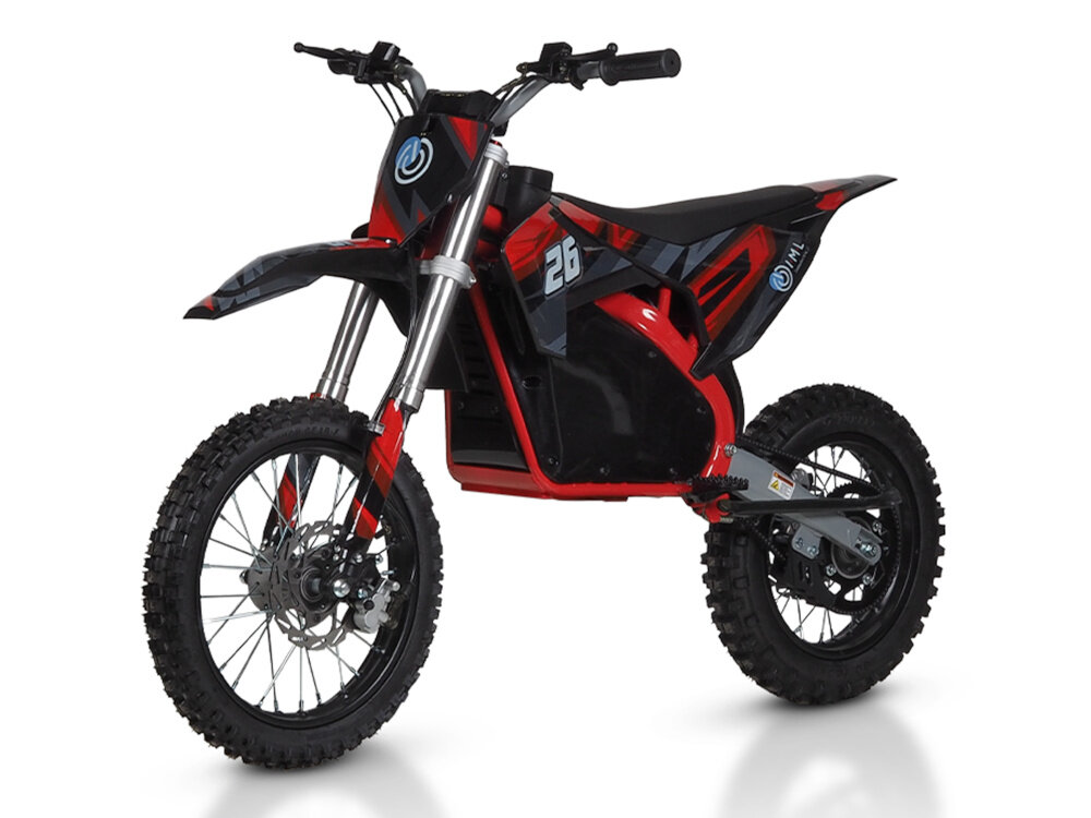 Cross elektryczny IML HP 6E 14-12 Czarno-czerwony zabawa dla mlodych milosnikow jazdy terenowej bezpieczenstwo funkcjonalnosc