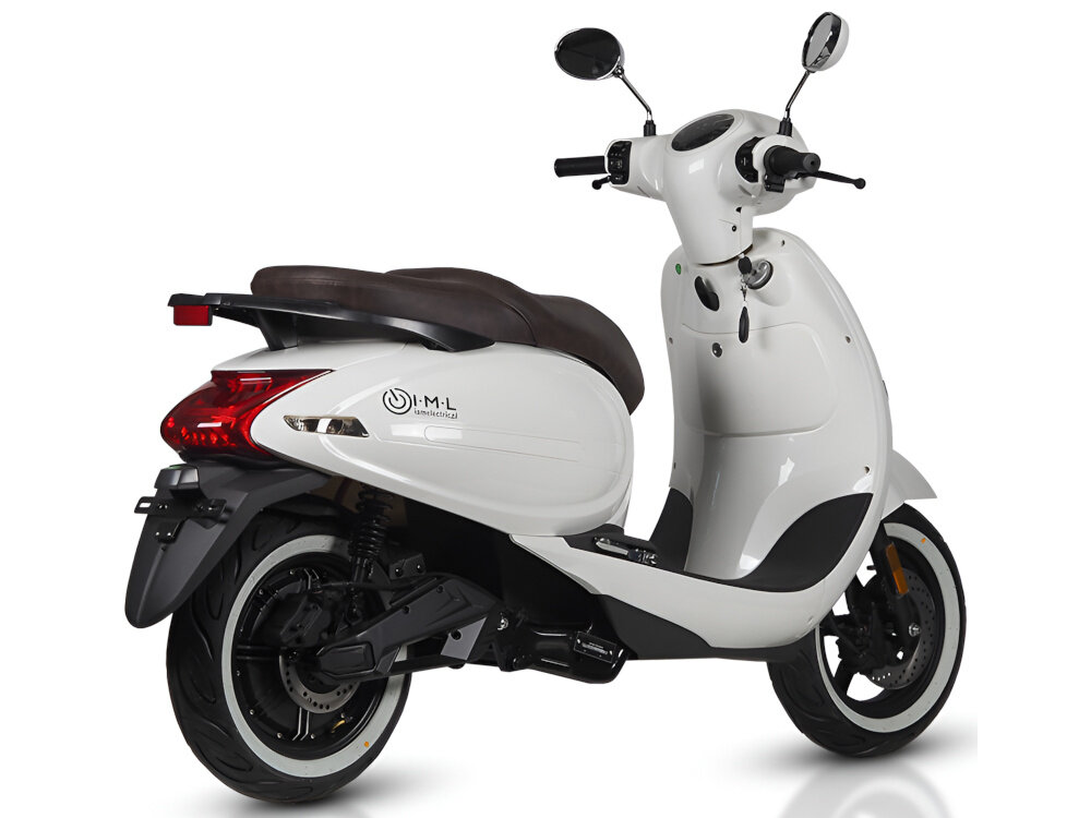 Skuter elektryczny IML S6 Double Biały silnik arki BOSCH moc 2050 W dwie wyciagane baterie LG Power pojemnosc 2 x 60 V 32 Ah czas ladownaia 4 godziny zywotnosc do 1000 cykli ladowania