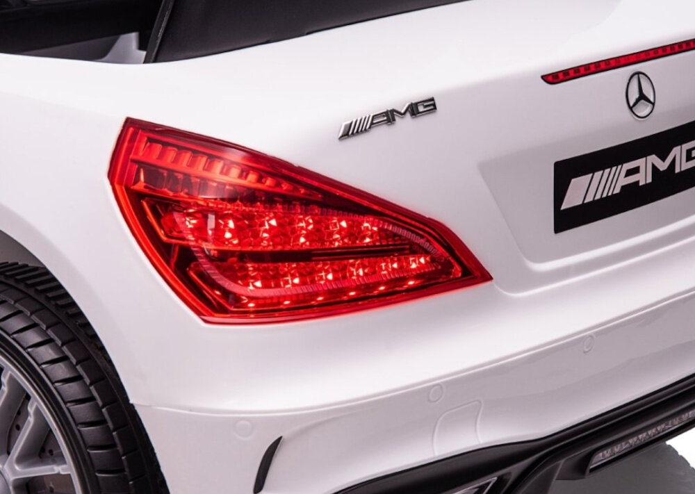 Samochód dla dziecka MILLY MALLY Mercedes-Benz SL65 AMG Biały zbliżenie na tylną lampę funkcja kołyski zmiana samochodu w interaktywną zabawkę stacjonarną delikatne ruchy kołyszące wrażenie bujania dla dzieci o wadze do 30 kg
