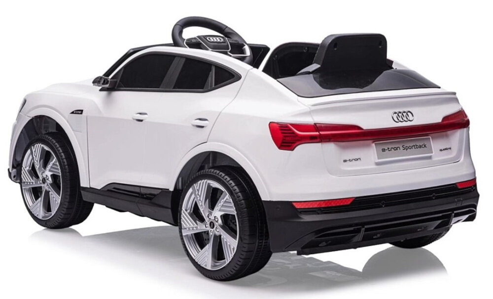 Samochód dla dziecka MILLY MALLY Audi E-Tron Sportback Biały elektryczny naped cztery silniki 12 V kazdy predkosc od 3 do 6 km/h