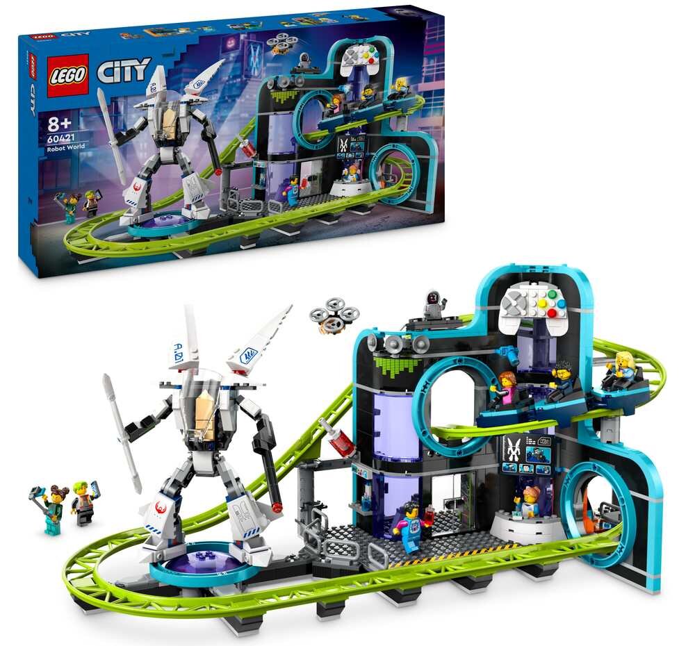LEGO 60421 City Park Świat Robotów z rollercoasterem Zestaw