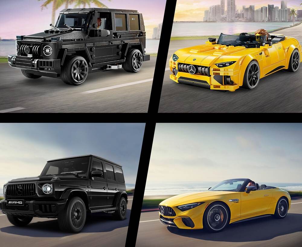 LEGO 76924 Speed Champions Mercedes-AMG G 63 i Mercedes-AMG SL 63 Ozdoby