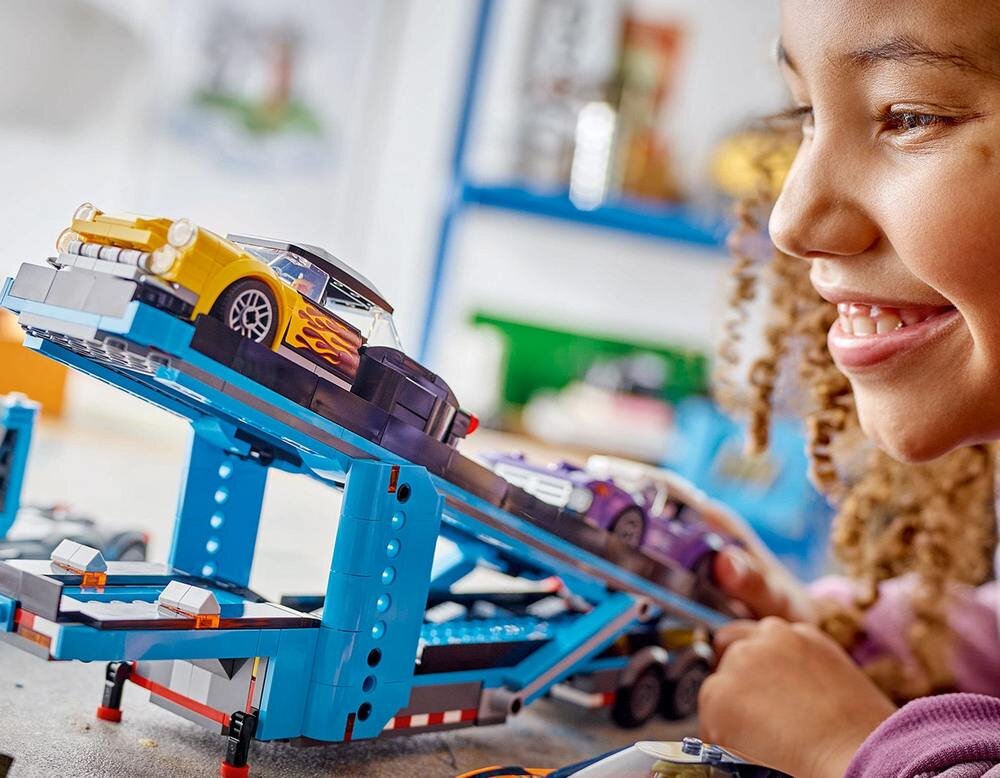 LEGO 60408 City Laweta z samochodami sportowymi Zawartość