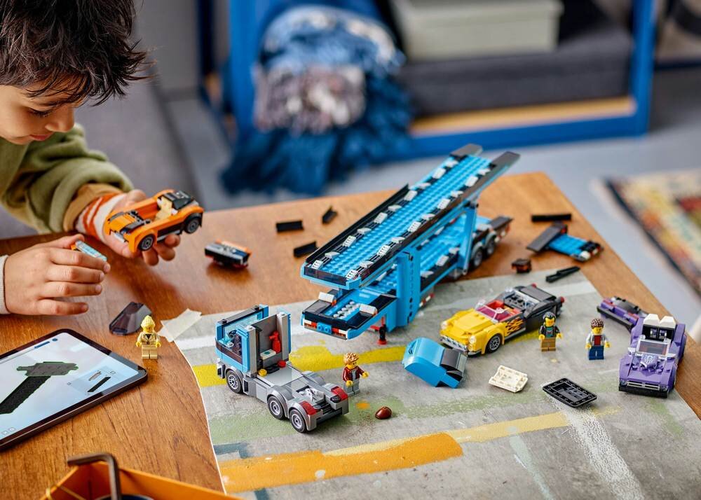 LEGO 60408 City Laweta z samochodami sportowymi umiejętności