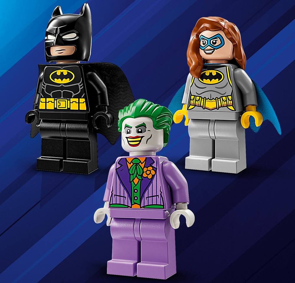 LEGO 76272 DC Jaskinia Batmana z Batmanem, Batgirl i Jokerem Figurki