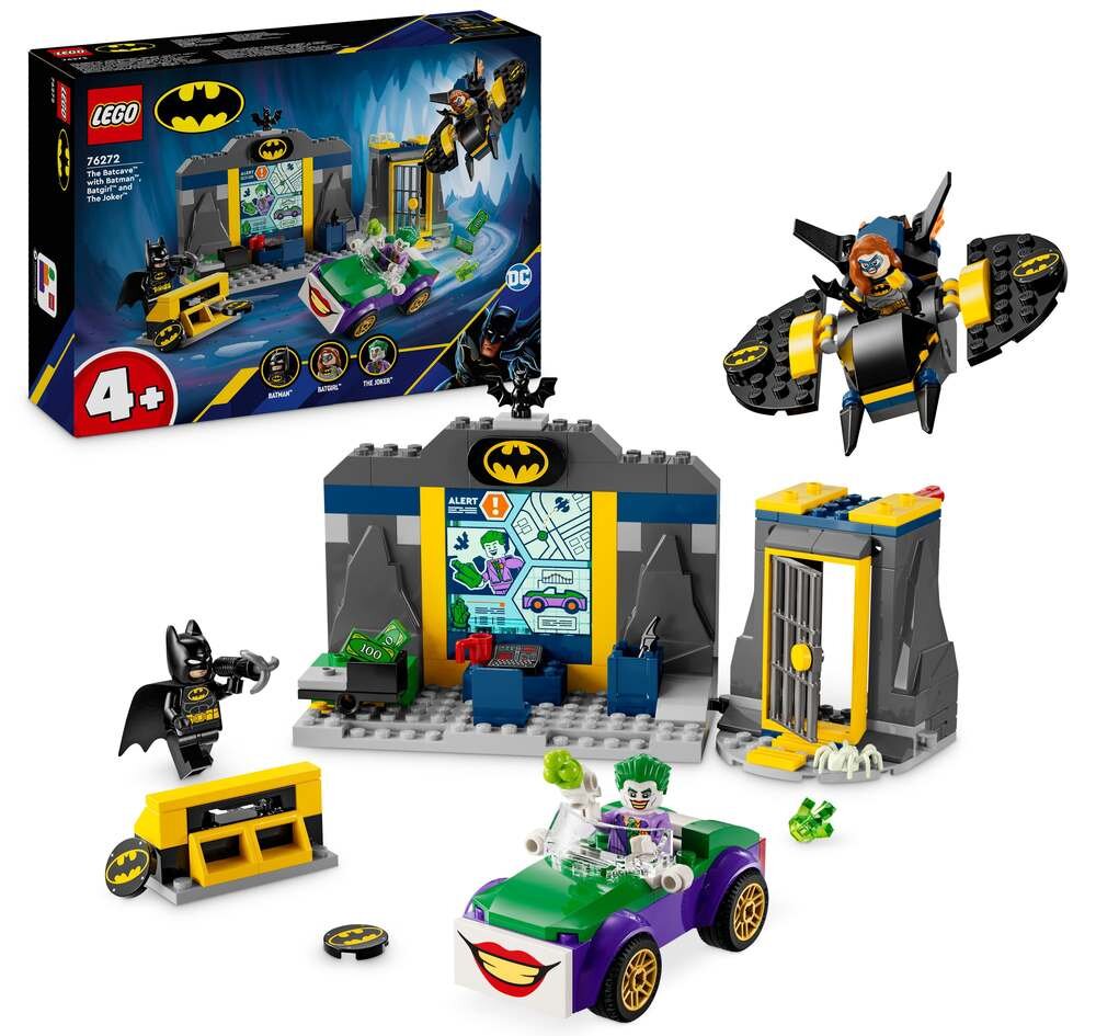 LEGO 76272 DC Jaskinia Batmana z Batmanem, Batgirl i Jokerem Zestaw