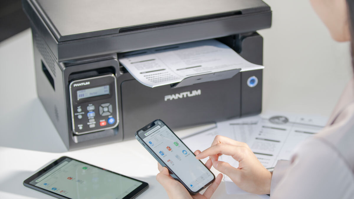 Urządzenie wielofunkcyjne PANTUM M6500NW Wi-Fi łączność wi-fi drukowanie bez konieczności używania kabli