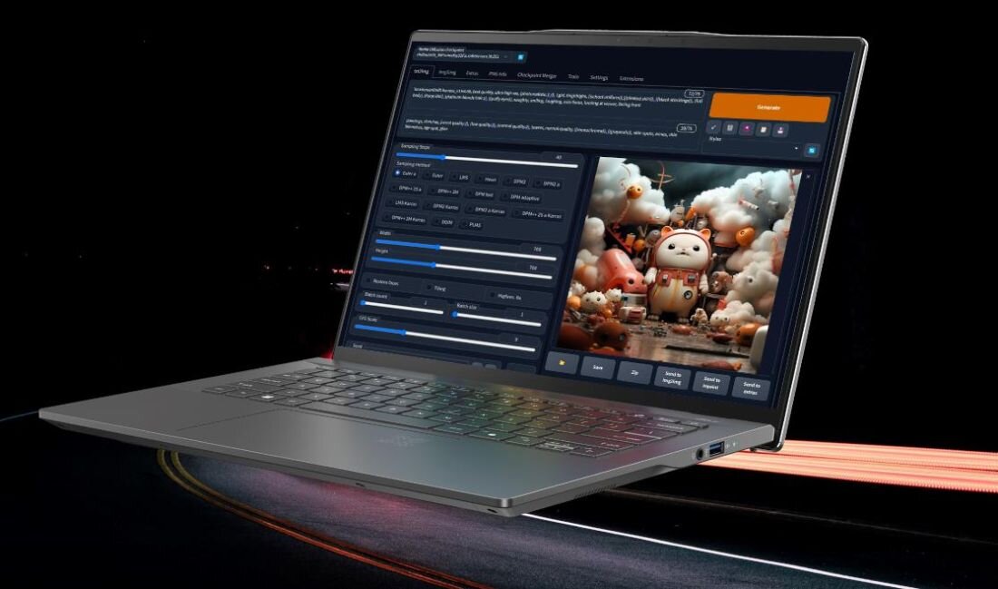 Laptop ACER Swift 14 AI - Qualcomm Snapdragon X Plus X1P-64-100 Qualcomm Adreno SSD PCIe NVMe 4.0 LPDDR5X 