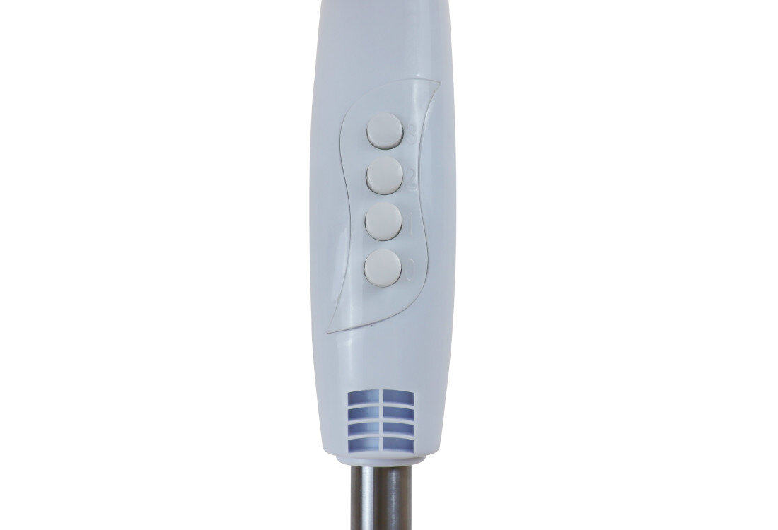 Wentylator GERMINA GW-0064 Biały moc Do Twoich potrzeb dopasowanie 3 łopatki z tworzywa sztucznego 3 poziomy prędkości dopasowanie intensywwnośćod delikatnego powiewu po mocne orzeźwienie średnica śmigła wysokość komfort wygoda