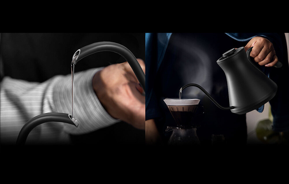 Czajnik COCINARE CEK-216 Czarny funkcjonalny elegancki design ergonomiczna konstrukcja stabilne komfortowe nalewanie wody kształt w formie litery S pełna kontrola nad strumieniem