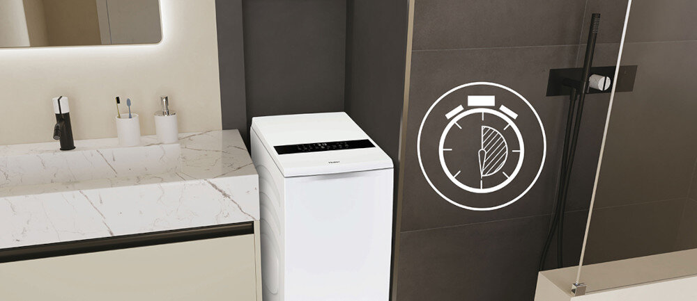 PRALKA HAIER HW90-BPD13386U-S inteligentne dostosowanie czasu funkcja i-Time regulacja godzina planowanie