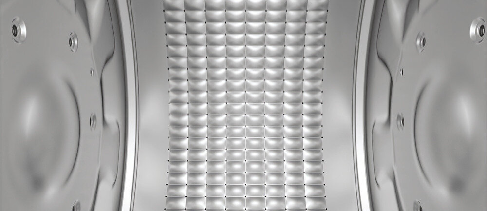 PRALKA HAIER HW90-BPD13386U-S specjalna struktura bębna konstrukcja Pillow Drum maleńkie poduszki łagodne pranie