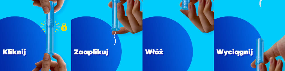 Tampony TAMPAX Compak Regular (16 sztuk) sposób aplikacji