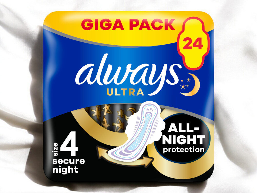 Podpaski ALWAYS Ultra Secure Night Rozmiar 4 (36 sztuk)