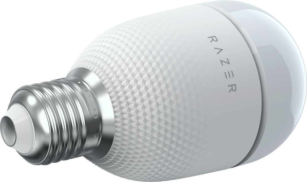 Żarówka RAZER Aether Smart Bulb E27 Regulacja jasności, Wi-Fi prezentacja żarówki i jego standardu E27 leżąca żarówka personalizacja światła sterowanie z poziomu aplikacji inteligentne oświetlenie moc 9 W temperatura barwowa od 2700 do 6500 K
