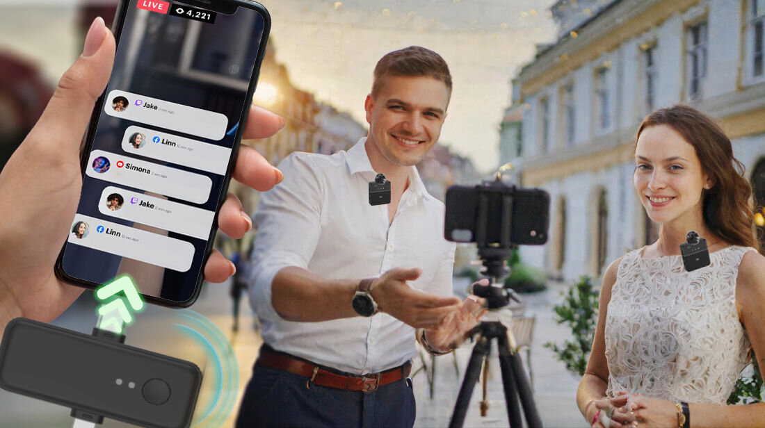 Mikrofon do smartfona MUSICMATE EchoTint MM-120 do 10 godzin pracy na jednym ładowaniu intuicyjna obsługa