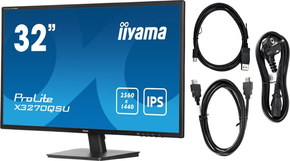 Monitor IIYAMA ProLite X3270QSU-B1 31.5 2560x1440px IPS 100Hz 3 ms [GTG] opakowanie zestaw