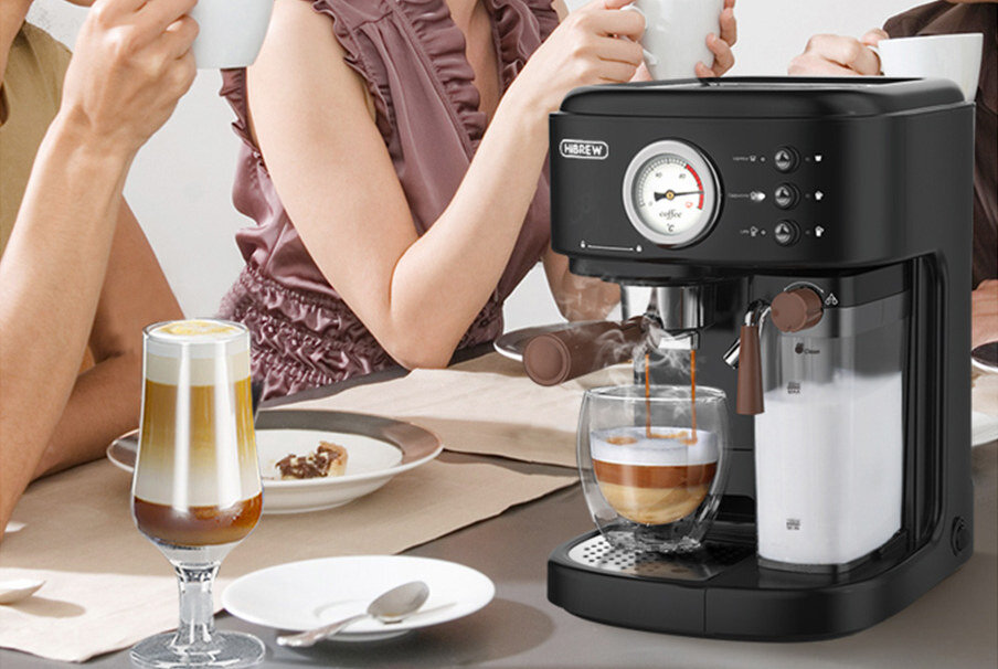 Ekspres HIBREW H8A Dopracowany design termometr kontrola NTC Café Crema ciśnienie stalowy kocioł podwójna rura grzewcza temperatura