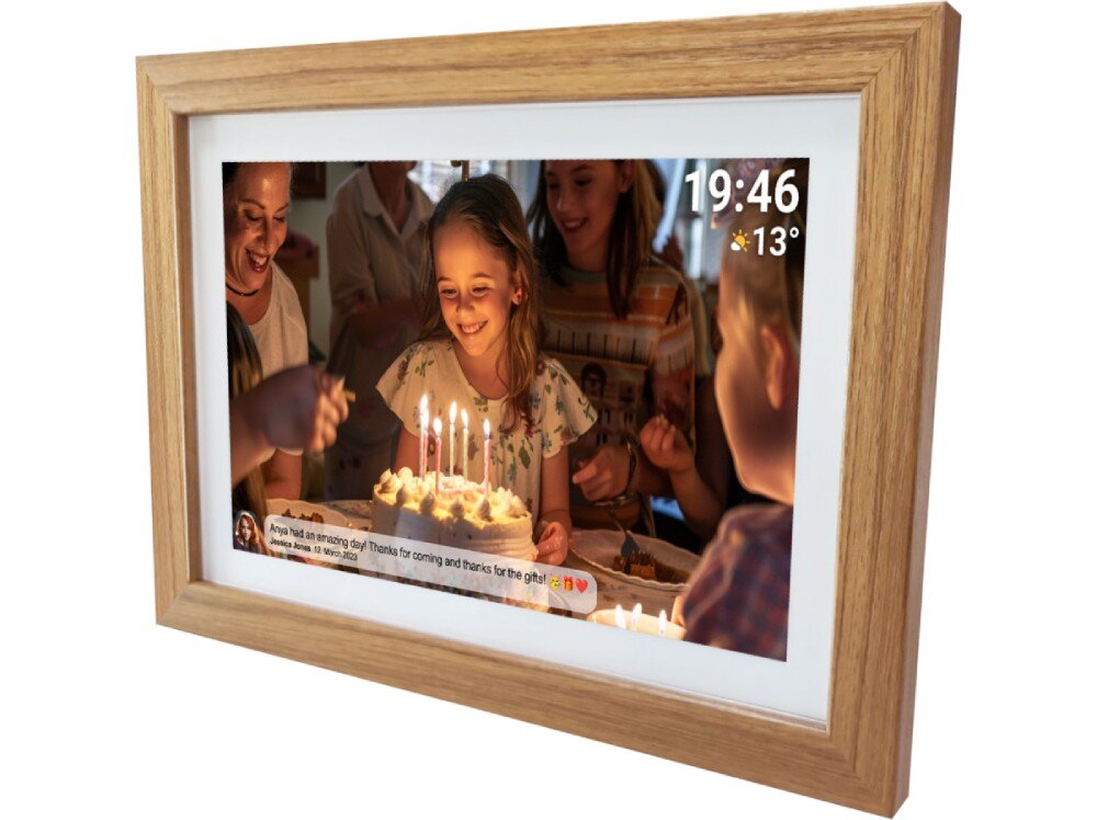 Ramka cyfrowa DENVER Frameo 15.6 PFF-1543LW Jasno-brązowy opis