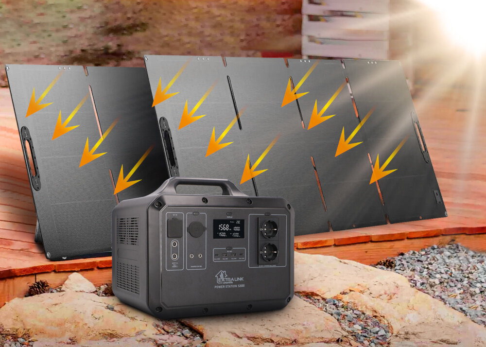 Stacja zasilania EXTRALINK Power Ranger EPS-S2000F 2240 Wh LiFePO4 mozliwosc rozbudowy o panele solarne staly doplyw energii slonecznej technologia MPPT sprzet o kompleksowym dzialaniu wyswietlacz LCD