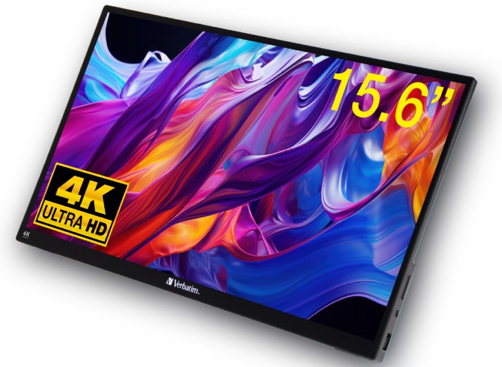 Monitor VERBATIM PMT-15-4K 15.6 3840x2160px IPS rozdzielczość jakość matryca HDR