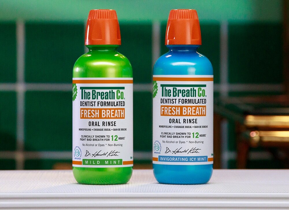 Płyn do płukania jamy ustnej THE BREATH CO Mroźna Mięta 500 ML bez dostępu dla dzieci, uważne użytkowanie, zapieczętowany w laboratorium