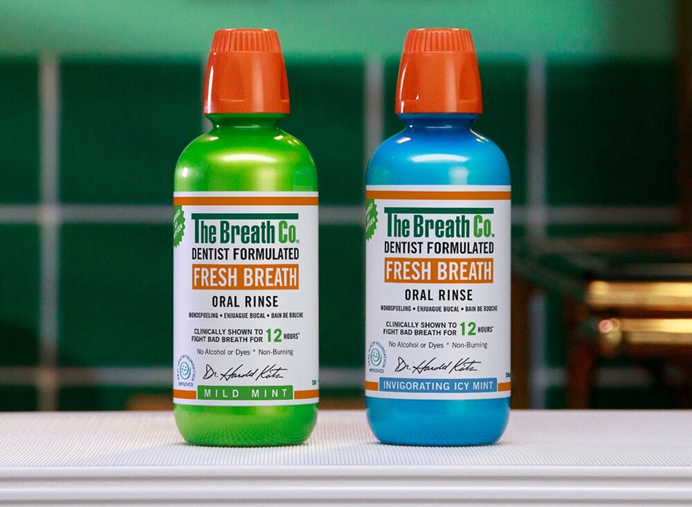 Płyn do płukania jamy ustnej THE BREATH CO Łagodna Mięta 500 ML bez dostępu dla dzieci, uważne użytkowanie, zapieczętowany w laboratorium