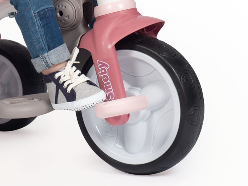 Rowerek trójkołowy SMOBY Be Move Komfort antypoślizgowe pedały szerokie wytrzymałe koła stabilna i płynna jazda