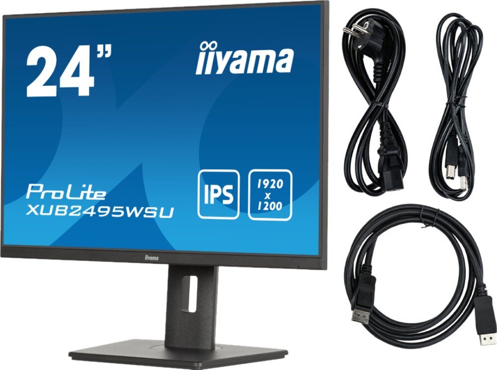 Monitor IIYAMA ProLite XUB2495WSU-B7 24.1 1920x1200px IPS 4 ms [GTG] opakowanie zestaw akcesoria