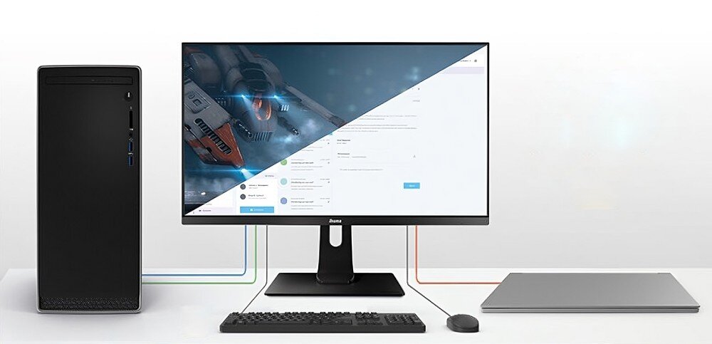 Monitor IIYAMA ProLite XUB2790QSUH-B1 27 2560x1440px IPS 100Hz 0.4 ms [MPRT] port USB-C przełącznik KVM obsługa