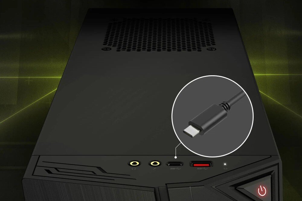 Komputer MSI MAG Codex 6 14NUB7-048EU i7-14700F 16GB RAM 1TB SSD GeForce RTX4060Ti Wi-Fi Windows 11 Home porty panel przedni gniazda