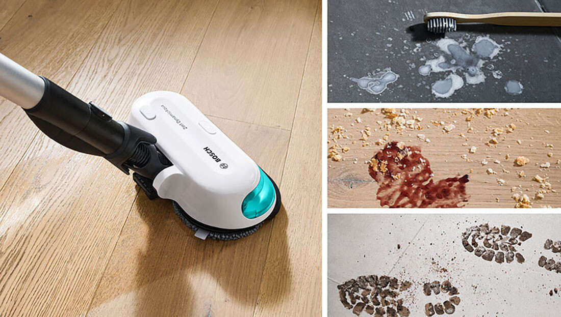 Odkurzacz BOSCH Unlimited 7 Prohygienic Aqua BCS712HYG5 Nakładki mopujące wykonanie mikrofibra ochrona podłoga zarysowania sprzątanie system montażu