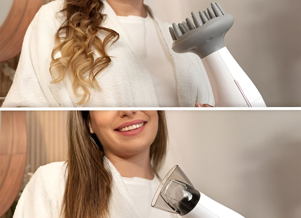 Suszarka CECOTEC Bamba IoniCare Power & Go Heaven 2000W koncentrator dyfuzor precyzyjne kierowanie strumienia modelowanie dyfuzor włosy kręcone wydobycie i utrwalenie loków akcesoria dopasowanie sposobu suszenia zwiększona efektywność