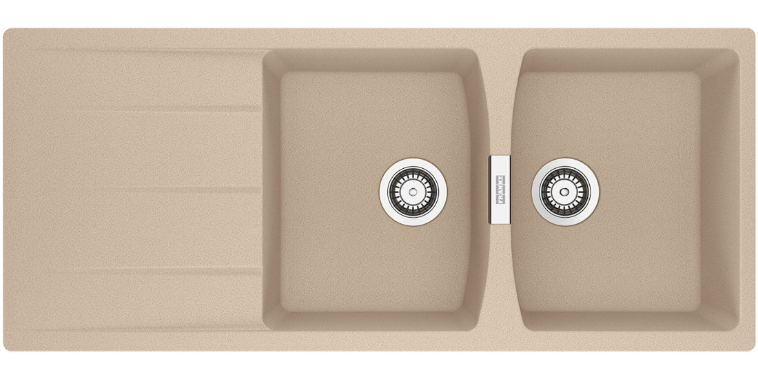 Zlewozmywak FRANKE Centro CNG 621-116 114.0710.231 Beżowy widok na zlew z góry odporność na plamy trwałość kwarc fragranite wytrzymałość