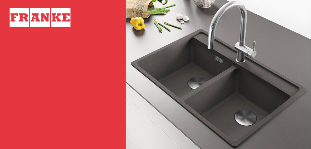 Zlewozmywak FRANKE Maris MRG 620-35-35 114.0716.341 Łupkowy szary wygląd design tło prezentacja wizualizacja