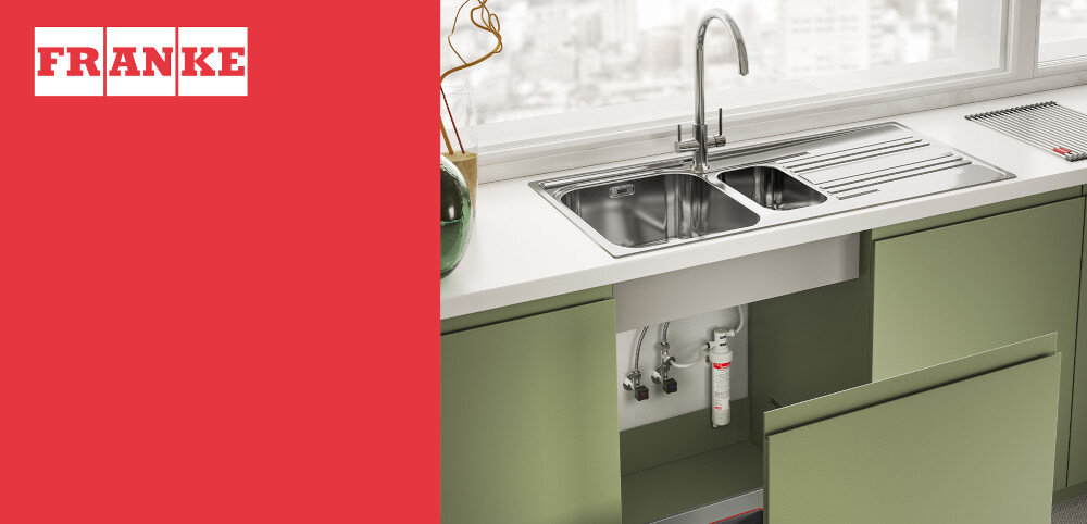 BATERIA KUCHENNA FRANKE LINA CLEAR WATER 2.0 L CZARNY MAT 120.0730.802 lifestyle kuchnia zlewozmywak