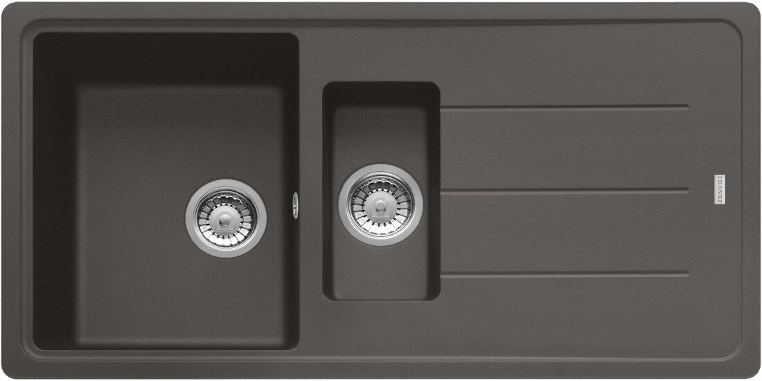 Zlewozmywak FRANKE Basis BFG 651-97 114.0716.320 Łupkowy szary widok na zlew z góry odporność na plamy trwałość kwarc fragranite wytrzymałość